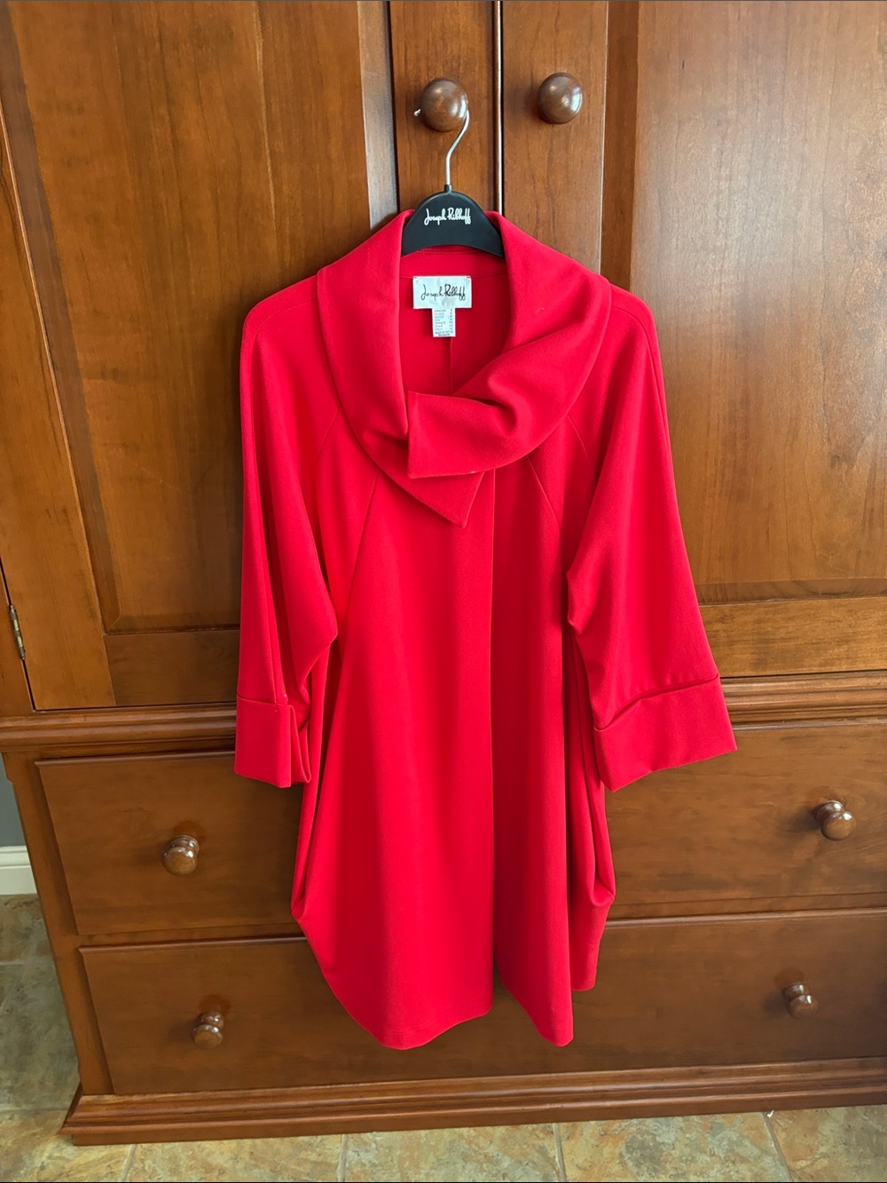 Joseph Ribkoff Cowl Neck Coat in red